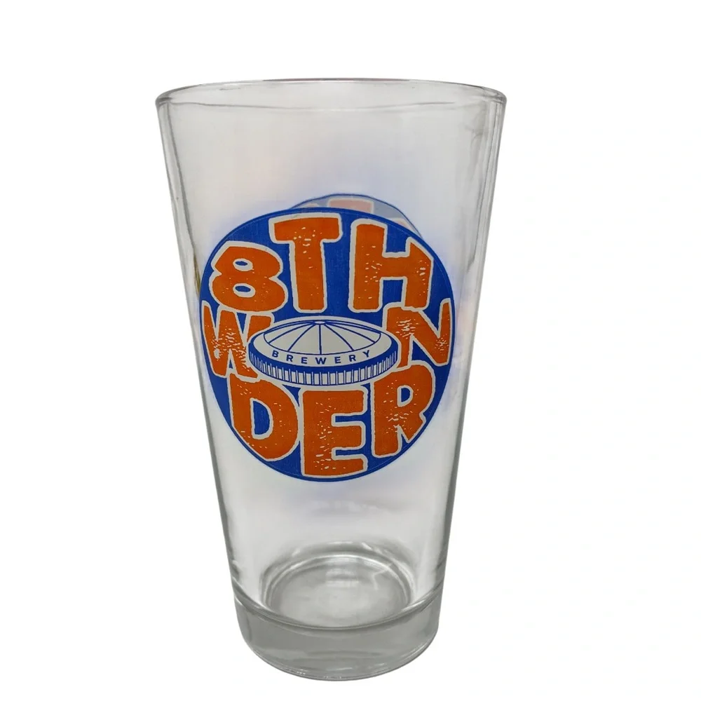8th Wonder Brewery Astrodome Logo Houston Texas Pint Glass 16oz Souvenir